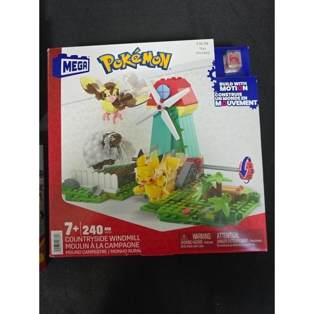 Pokémon Mega Construx Building Sets Lot Of 3 Pichu Forest 2 Countryside Windmill